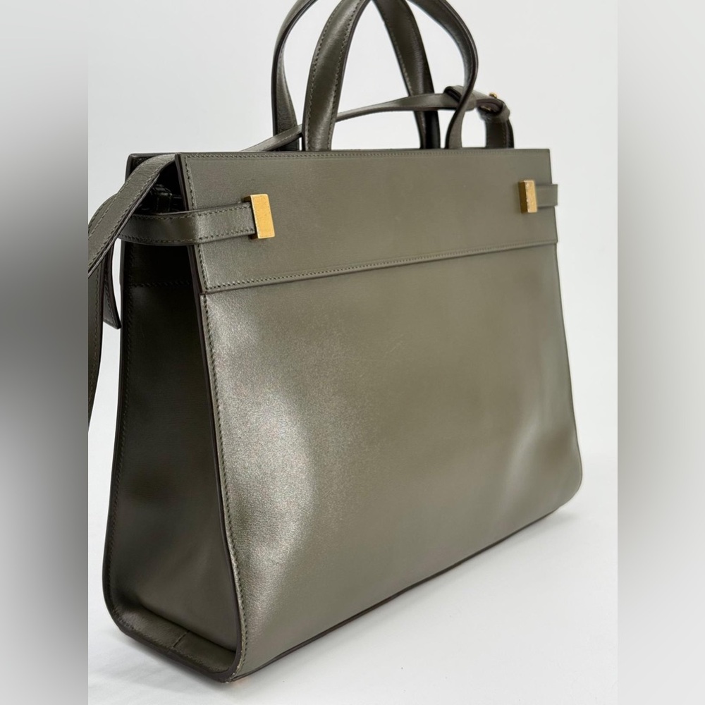 Saint Laurent Manhattan Green Leather Shoulder Bag - Picture 5 of 16